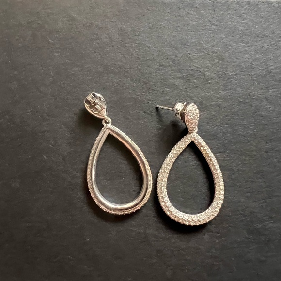 Nadri Bridal Silver Teardrop Earrings - Picture 4 of 4